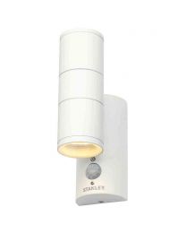 Stanley Neda Outdoor 2 Light Up & Down Wall Light with PIR Sensor, White