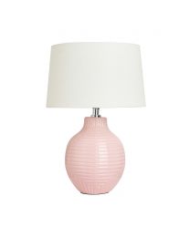 Nena Embossed Ceramic Table Lamp, Pink