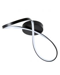 Octavia Wavy Bathroom Ceiling Light, Matte Black