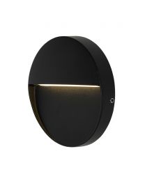 Orvi Outdoor LED 11cm Round Wall Light, Black