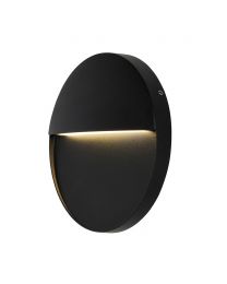 Orvi Outdoor LED 16cm Round Wall Light, Black