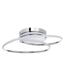 Pei Rings LED Flush Ceiling Light, Chrome