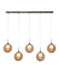 Petrice Glass Ball Diner Ceiling Bar Pendant, Black Nickel