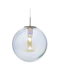 Petro Iridescent Glass Ceiling Pendant, Nickel