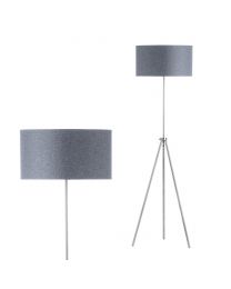 Pol Rise and Fall Tripod Floor Lamp, Brushed Steel with close up