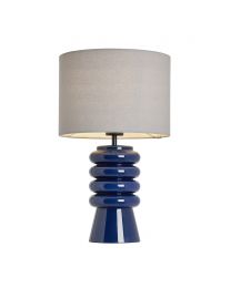 Rahya Ribbed Glass Table Lamp, Blue