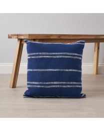 Riga Cushion, Navy by small side table