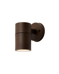 Roy Outdoor Down Wall Light with Tempered Glass, Rust