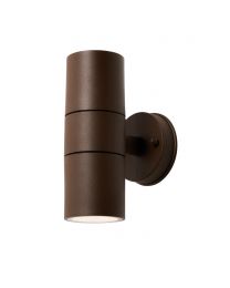 Roy Outdoor Up & Down Wall Light with Tempered Glass, Rust