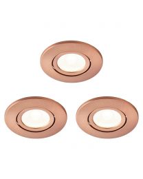 3 Pack of Ruva Fire Rated LED IP65 Downlight, Antique Copper