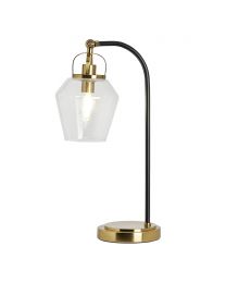 Saskia Bubble Glass Arc Table Lamp, Satin Brass