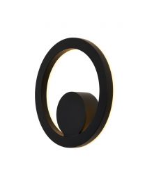 Sergio Outdoor LED Circular Wall Light, Black