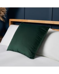 Small Velvet Cushion Cover, Green Styled on Bed