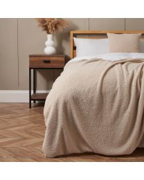 Really Soft Teddy Bear Fleece Throw, Natural