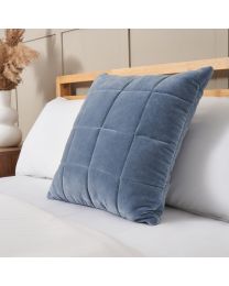 Square Stitch Quilted Cushion, Blue