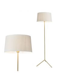 Brookby Stem Floor Lamp, Satin Brass