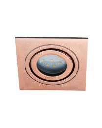 Sym Square IP65 Tiltable Downlight, Brushed Copper