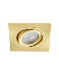 Sym Square IP65 Tiltable Downlight, Satin Brass