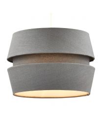 Three Layer Linen Easyfit Shade, Grey lit on white