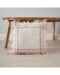 Tula Check Cushion, Pink by coffee table