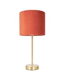 Velvet Table Lamp, Burnt Orange