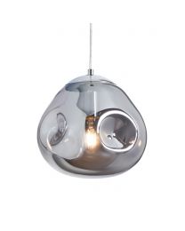 Wilder Ceiling Pendant Light with Smoked Glass Shade, Chrome