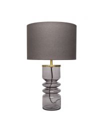 Willow Ribbed Glass Table Lamp, Smoke