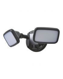 Wilson Twin 20 Watt LED Outdoor Flood Light, Dark Grey