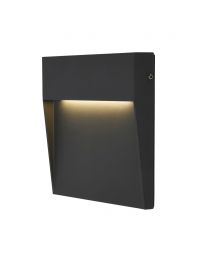 Zak Outdoor LED 16cm Square Wall Light, Anthracite