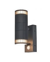 Zeb Outdoor Up and Down Wall Light with PIR Sensor, Anthracite