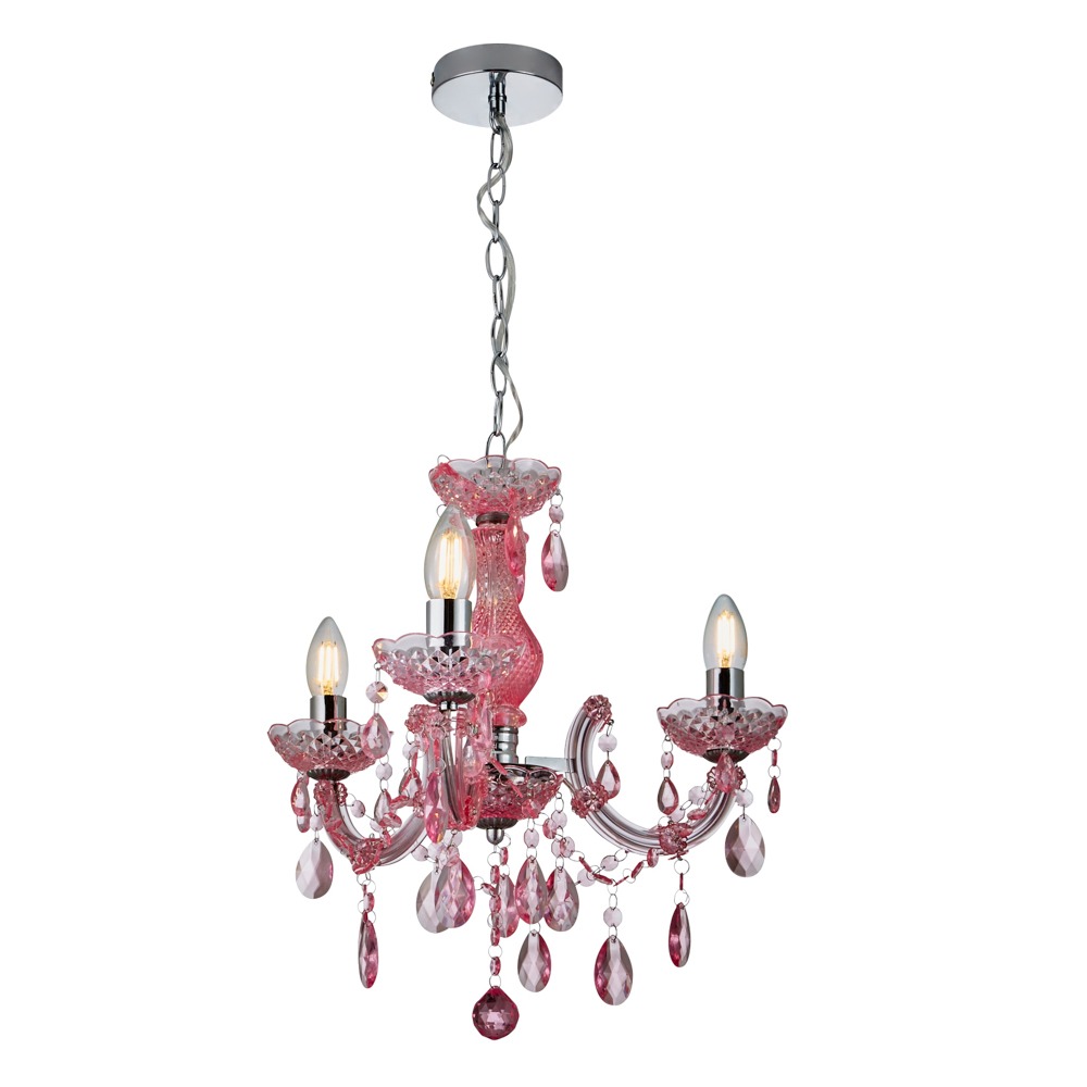 Glow Marie Funky Chandelier, Pink