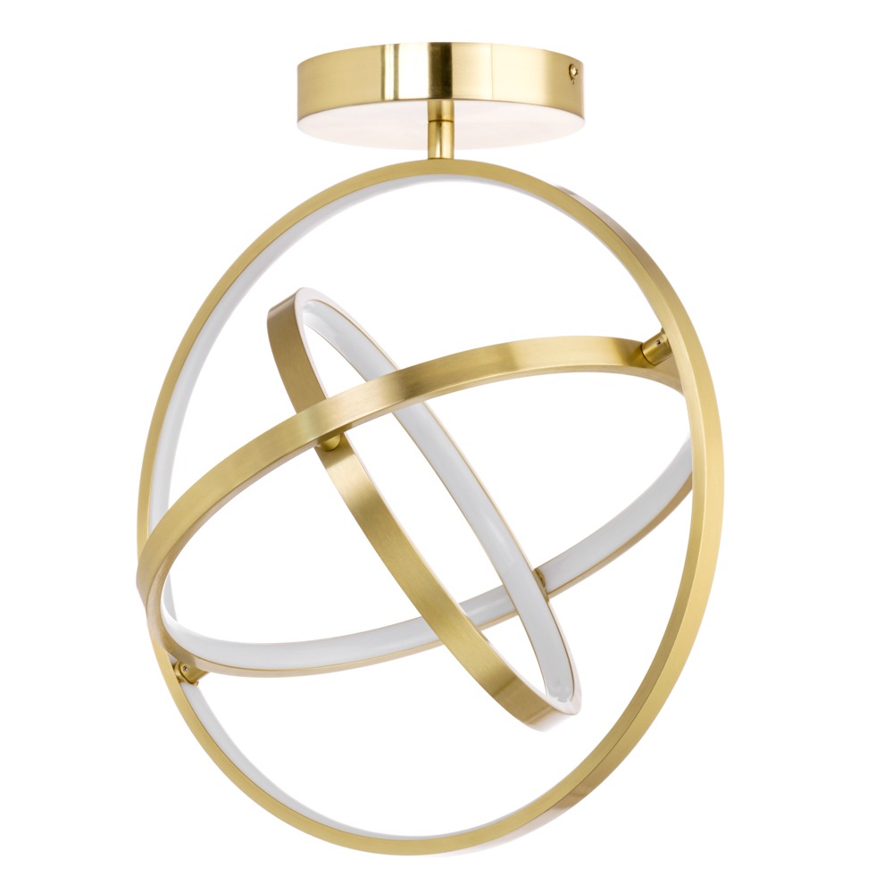 Ingel Rings Orbital LED Flush Ceiling Light, Satin Brass