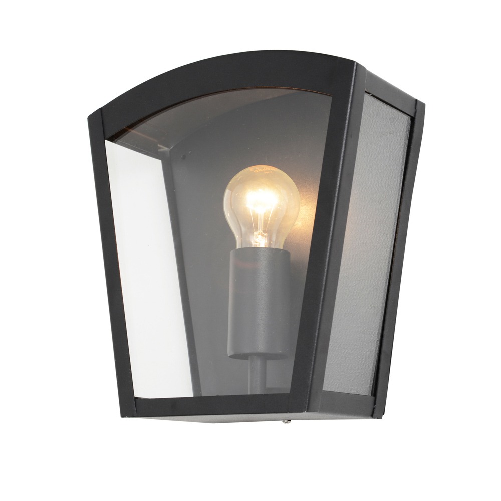 Kerr Outdoor Lantern Curved Wall Light, Black