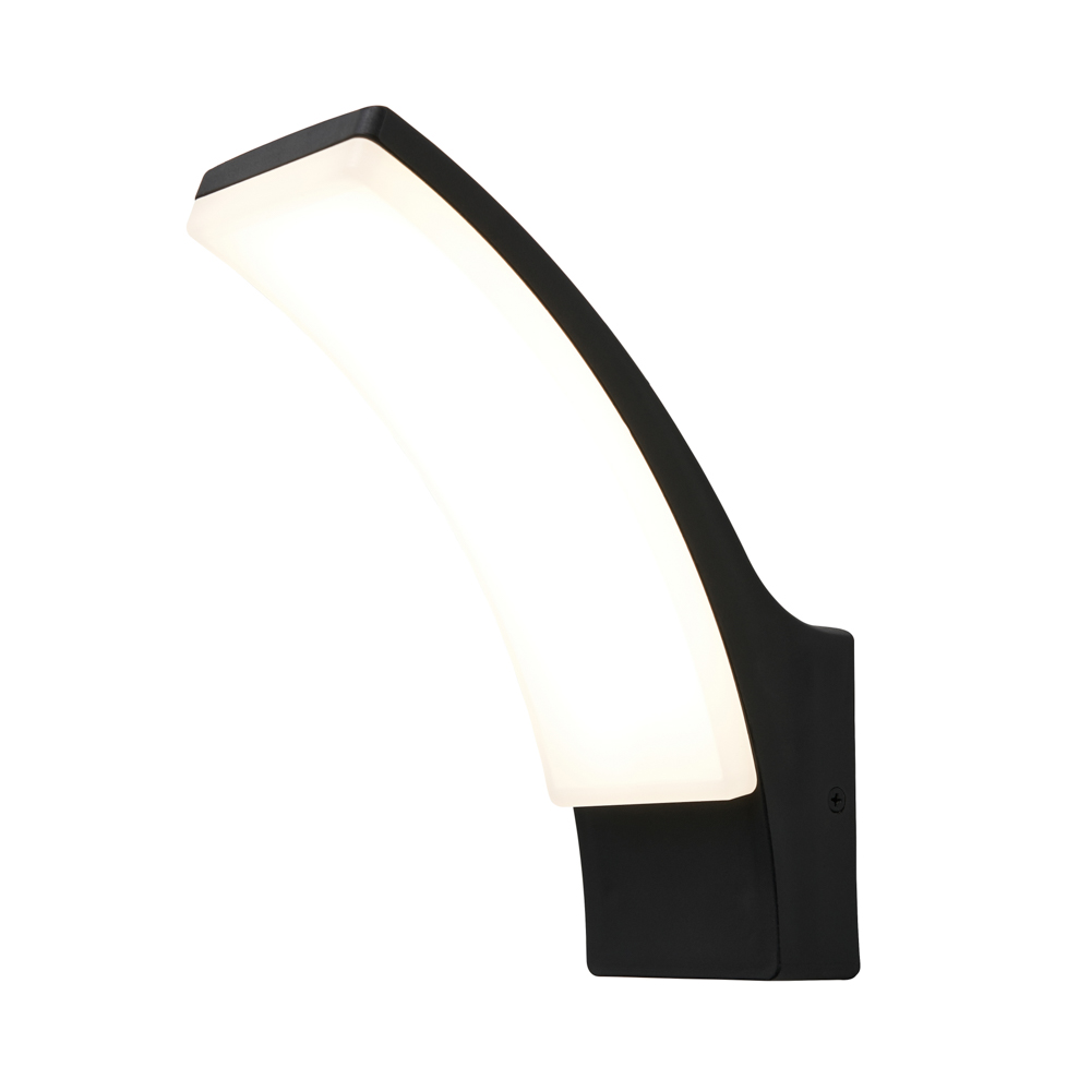 Klaus Outdoor Curved LED Wall Light, Black