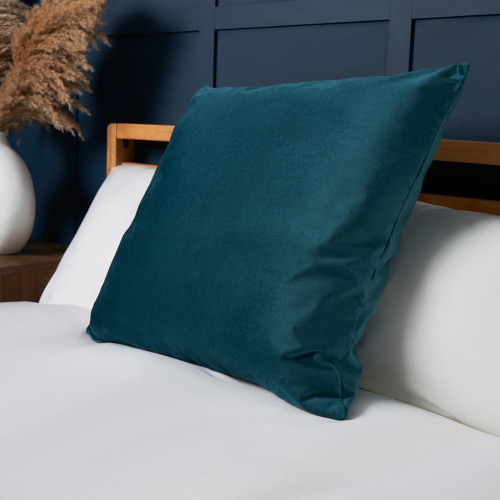 Large Velour Cushion, Teal