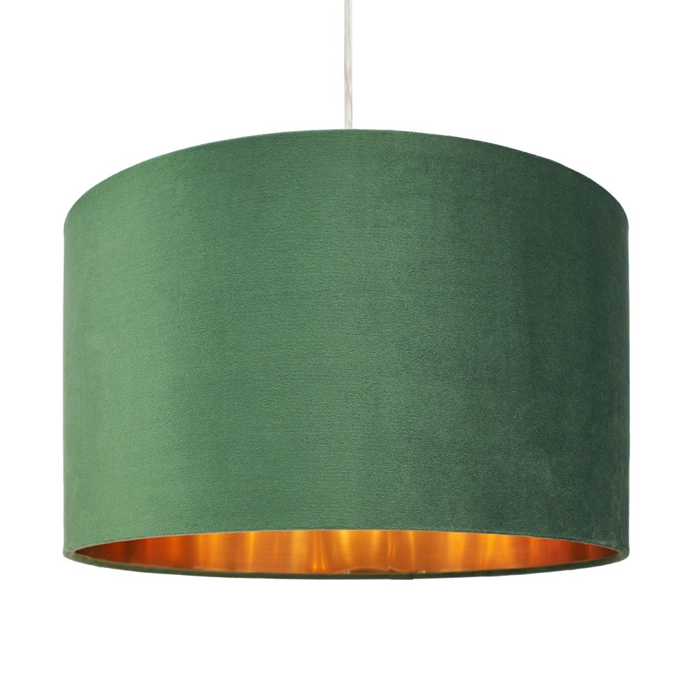 Large Velvet Easyfit Shade, Emerald Green