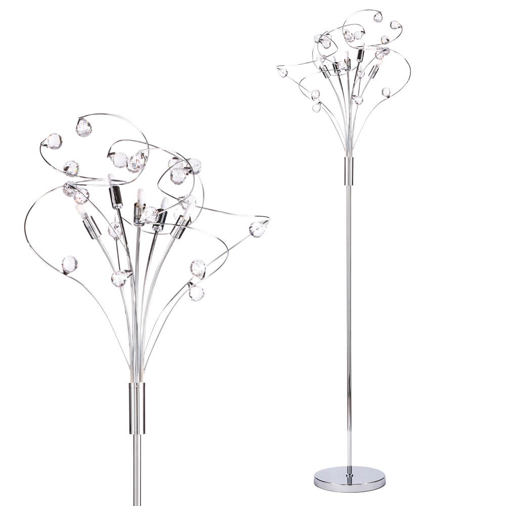 Lila Floor Lamp, Chrome