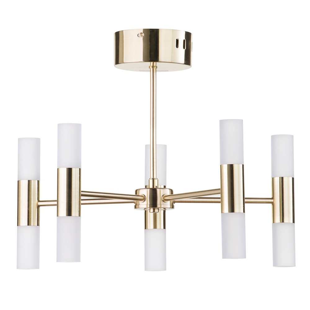 Lois 10 Light Semi Flush Ceiling Light, Brass