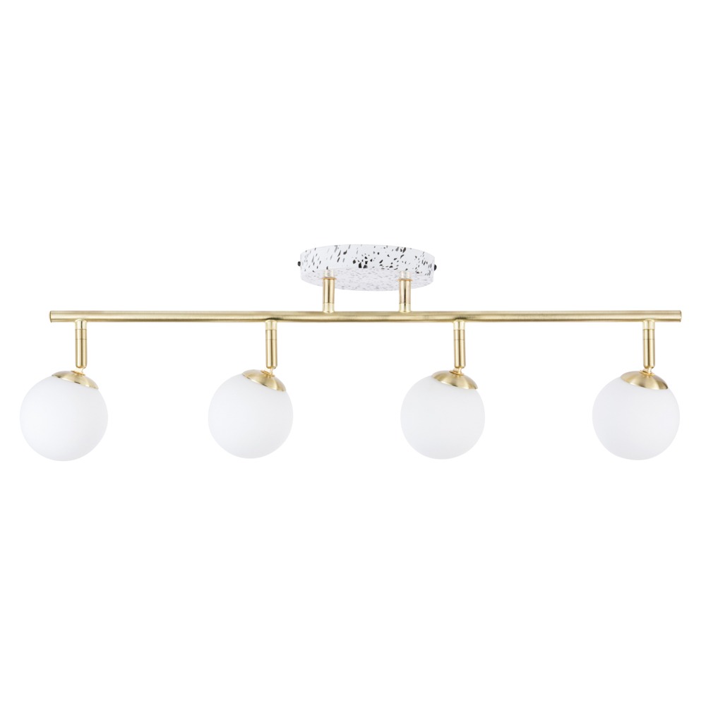 Lott Terrazzo Opal Ball 4 Light Spotlight Bar, Satin Brass