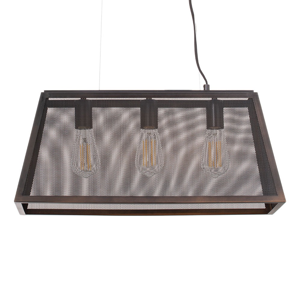 Mesh 3 Light Diner Pendant Bar, Antique Bronze