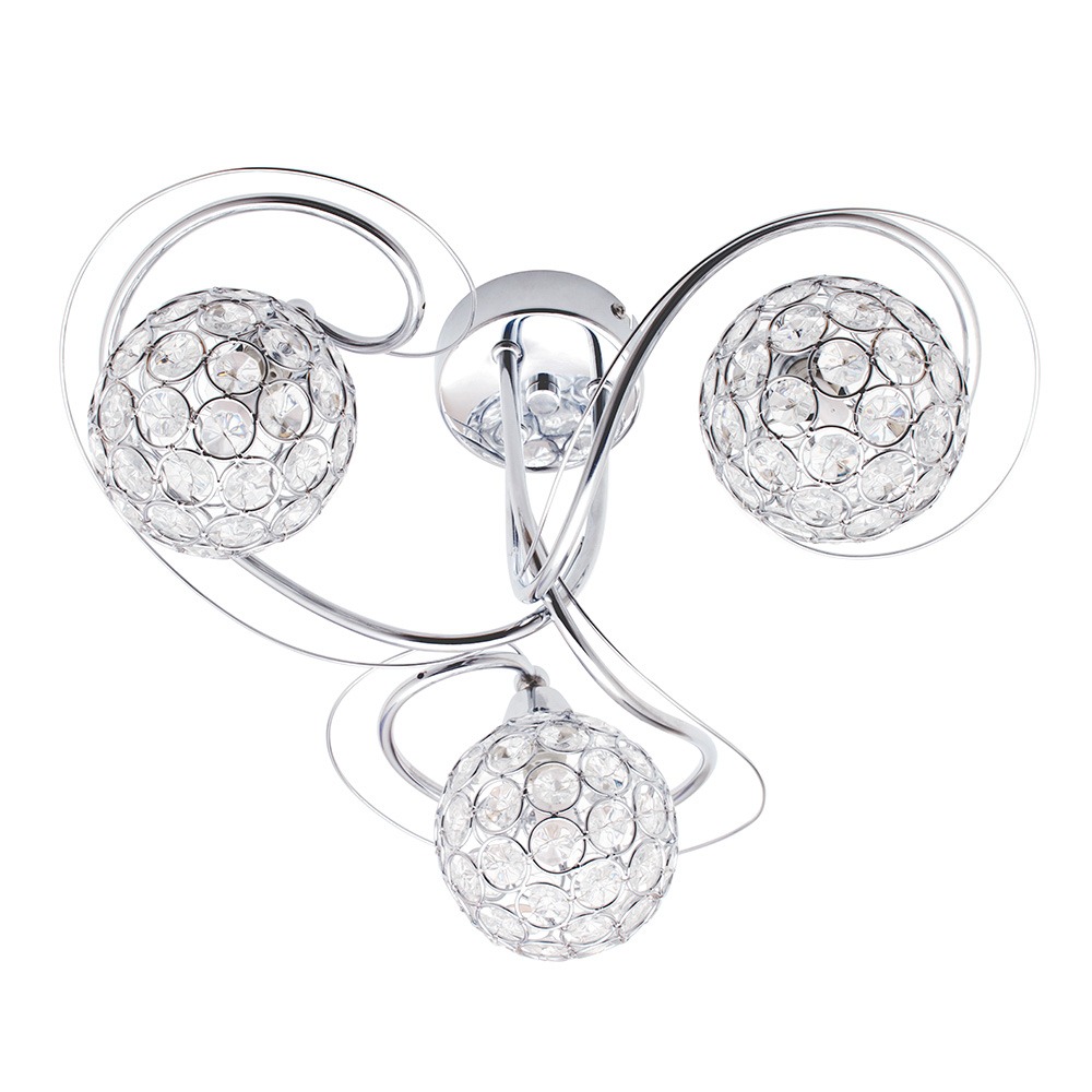 Orianna Flush Ceiling Light, Chrome