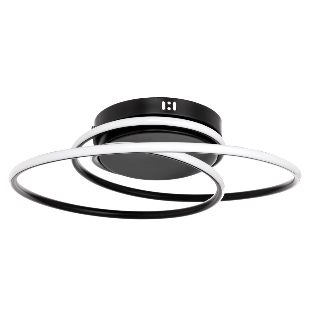 Pei Rings LED Flush Ceiling Light, Satin Black