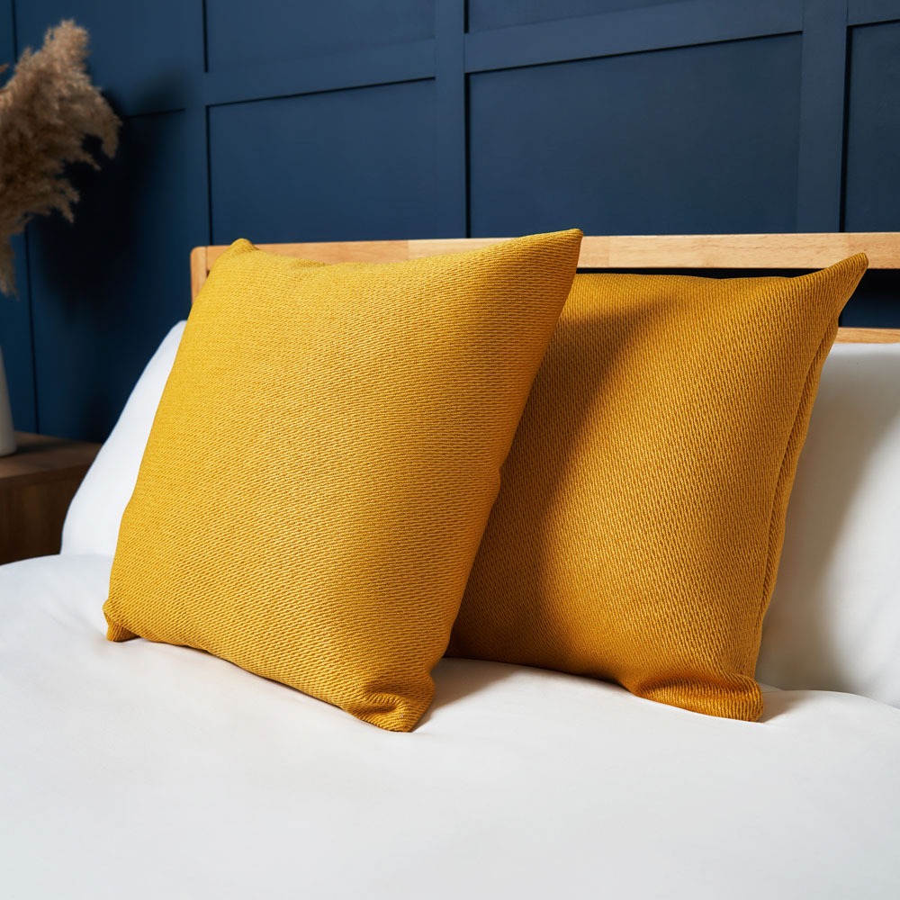 Snow Fleece Cushion, Ochre