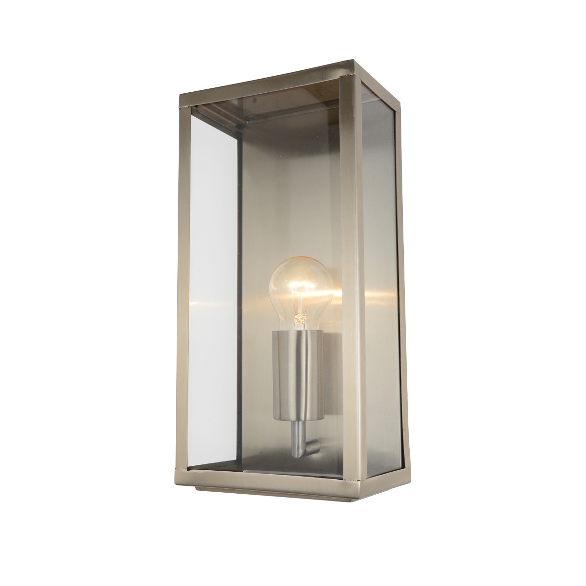 Stratus Outdoor Wall Lantern Light in Stainless Steel